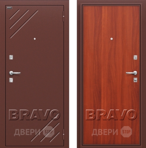 Входная металлическая Дверь Bravo Оптим Стандарт Итальянский Орех в Шатуре