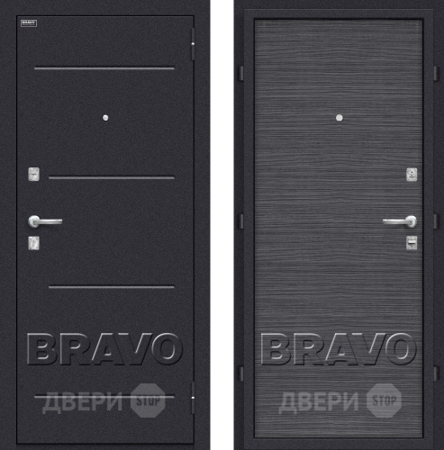 Входная металлическая Дверь Bravo Оптим Кобра Black Wood в Шатуре