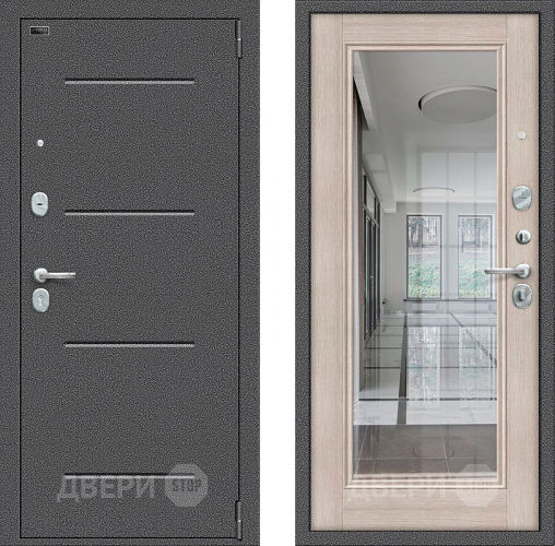 Входная металлическая Дверь Bravo Porta S-2 104/П61 с зеркалом Капучино в Шатуре