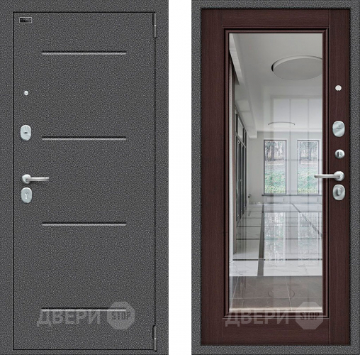 Входная металлическая Дверь Bravo Porta S-2 104/П61 с зеркалом венге в Шатуре