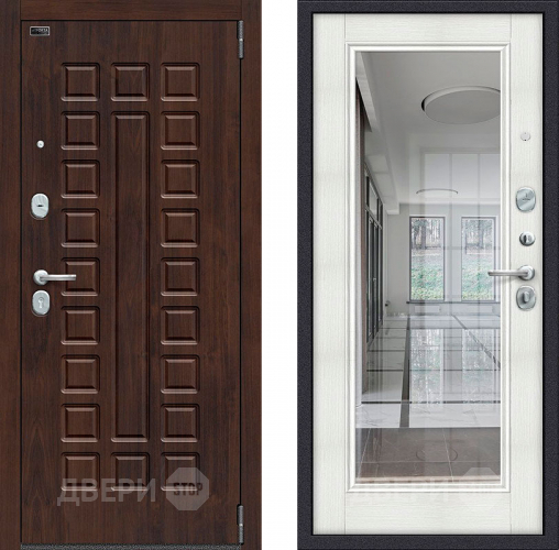 Входная металлическая Дверь Bravo Porta S-3 51/П61 с зеркалом Бьянко в Шатуре