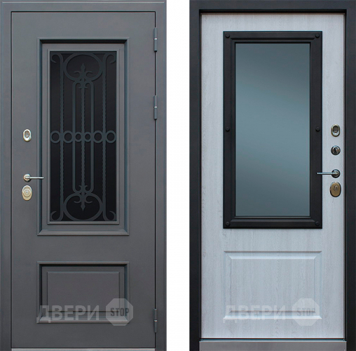 Дверь АСД Аляска с окном и лазерной резкой в Шатуре