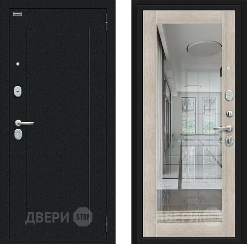 Входная металлическая Дверь Bravo Флэш Букле черное/Cappuccino Veralinga в Шатуре