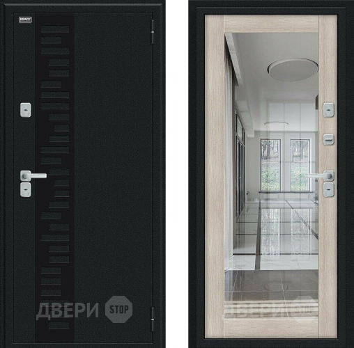 Дверь Bravo Thermo Флэш Декор Букле черное/Cappuccino Veralinga в Шатуре