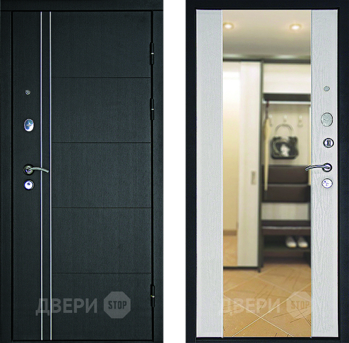 Дверь Дверной Континент Тепло - Люкс Зеркало Беленый дуб в Шатуре