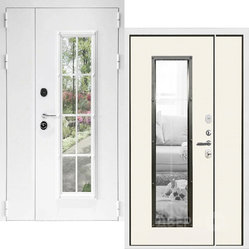 Входная металлическая Дверь Дверной Континент Тичино Двустворчатая Белая в Шатуре