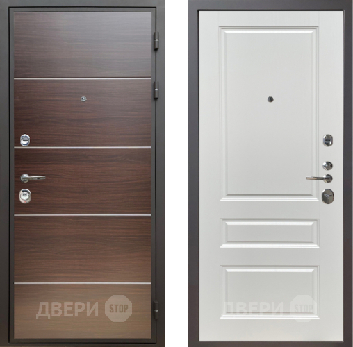 Дверь Шелтер (SHELTER) Комфорт Венге структурный горизонт 1 Белый ясень в Шатуре