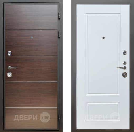 Входная металлическая Дверь Шелтер (SHELTER) Комфорт Венге структурный горизонт 4 Белый матовый в Шатуре