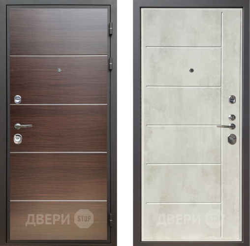 Входная металлическая Дверь Шелтер (SHELTER) Комфорт Венге структурный горизонт 11 Бетон крем в Шатуре