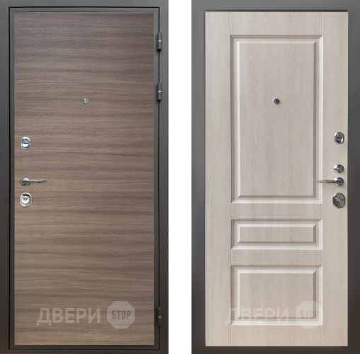 Входная металлическая Дверь Шелтер (SHELTER) Комфорт Дуб тоскано поперечный 3 Дуб филадельфия крем в Шатуре