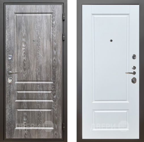 Входная металлическая Дверь Шелтер (SHELTER) Комфорт Дуб шале серебро 4 Белый матовый в Шатуре