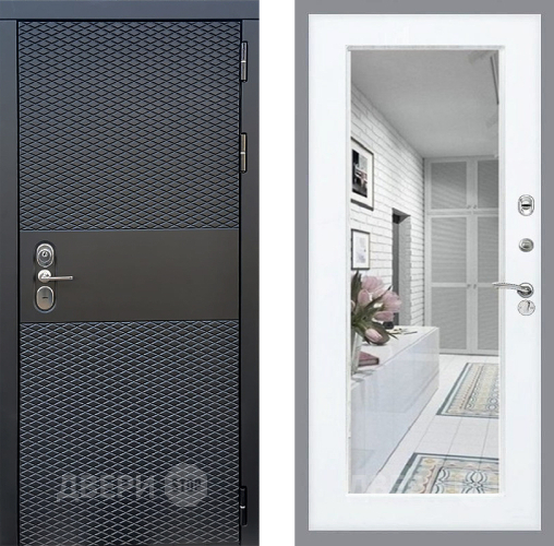 Входная металлическая Дверь Стоп БЛЭК CISA Зеркало Силк Сноу в Шатуре