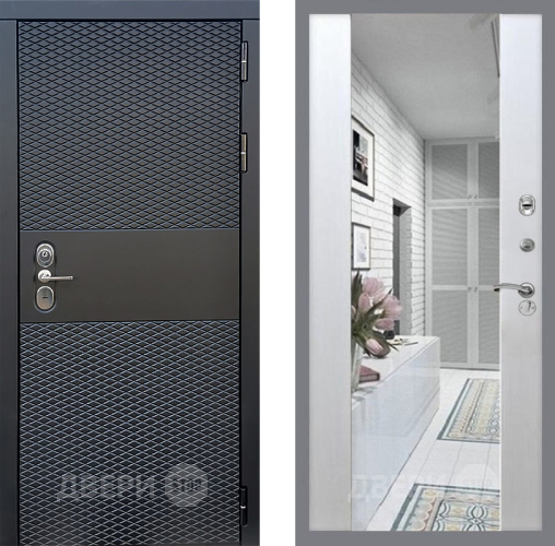 Входная металлическая Дверь Стоп БЛЭК CISA Зеркало СБ-16 Лиственница беж в Шатуре