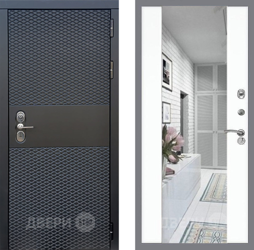 Дверь Стоп БЛЭК CISA Зеркало СБ-16 Силк Сноу в Шатуре