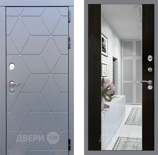 Входная металлическая Дверь Стоп КОСМО Зеркало СБ-16 Венге в Шатуре