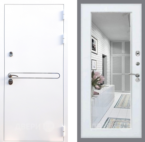 Дверь Стоп Лайн Вайт Зеркало Белый ясень в Шатуре