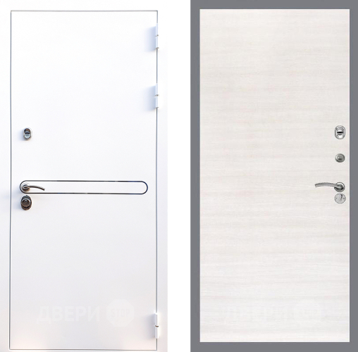 Входная металлическая Дверь Стоп Лайн Вайт Гладкая Акация светлая в Шатуре