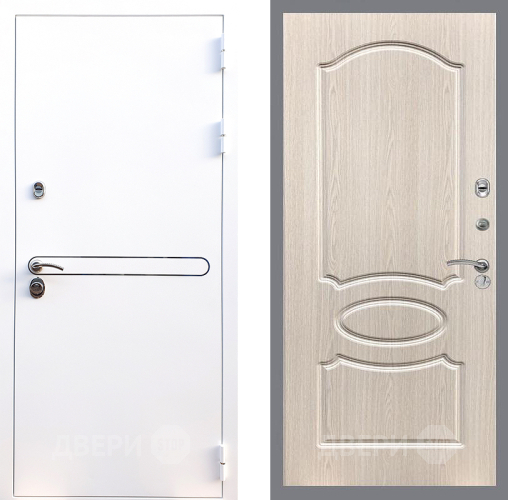 Входная металлическая Дверь Стоп Лайн Вайт ФЛ-128 Беленый дуб в Шатуре