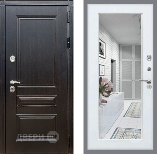 Дверь Стоп МЕГАПОЛИС Зеркало Белый ясень в Шатуре