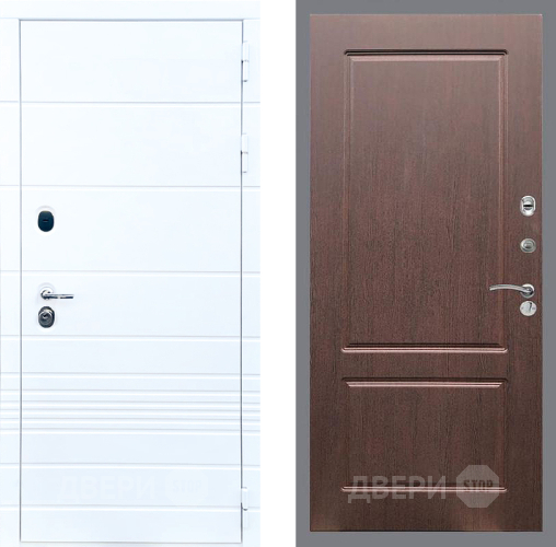 Входная металлическая Дверь Стоп ТРЕНДО ФЛ-117 Орех премиум в Шатуре