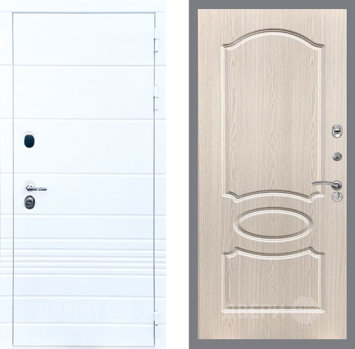 Входная металлическая Дверь Стоп ТРЕНДО ФЛ-128 Беленый дуб в Шатуре