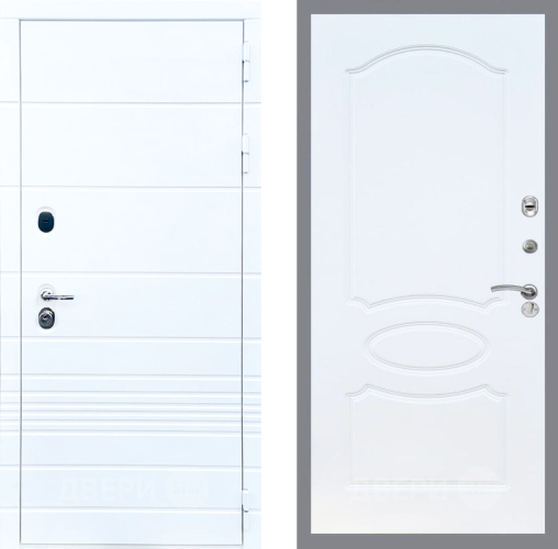 Входная металлическая Дверь Стоп ТРЕНДО ФЛ-128 Белый ясень в Шатуре