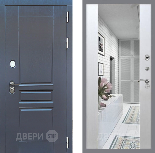 Входная металлическая Дверь Стоп ПЛАТИНУМ Зеркало СБ-16 Лиственница беж в Шатуре