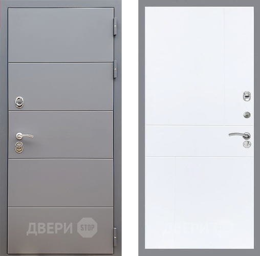 Входная металлическая Дверь Стоп АРТ ГРАФИТ ФЛ-290 Силк Сноу в Шатуре