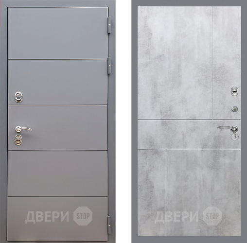 Входная металлическая Дверь Стоп АРТ ГРАФИТ ФЛ-290 Бетон светлый в Шатуре
