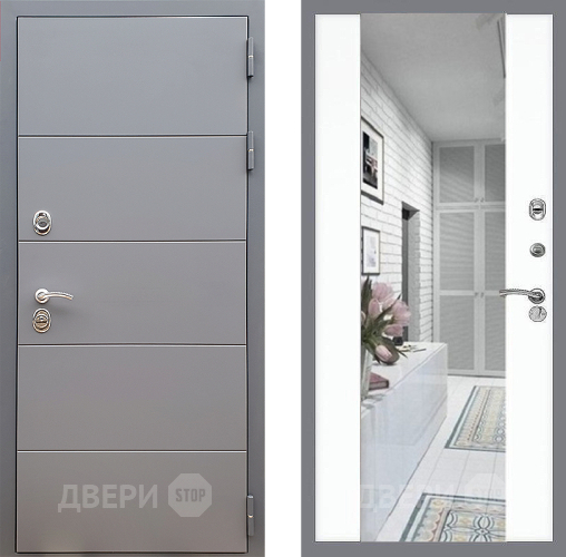 Дверь Стоп АРТ ГРАФИТ Зеркало СБ-16 Силк Сноу в Шатуре