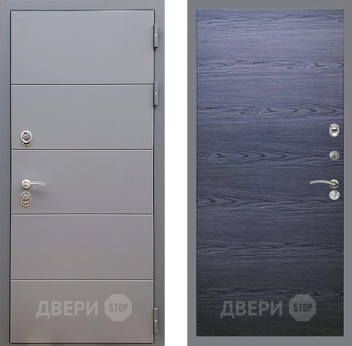 Входная металлическая Дверь Стоп АРТ ГРАФИТ Гладкая Дуб тангенальный черный в Шатуре