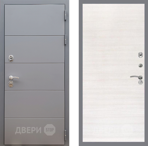 Входная металлическая Дверь Стоп АРТ ГРАФИТ Гладкая Акация светлая в Шатуре
