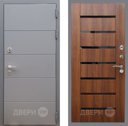 Входная металлическая Дверь Стоп АРТ ГРАФИТ СБ-14 Орех бренди в Шатуре