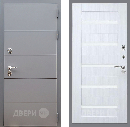 Входная металлическая Дверь Стоп АРТ ГРАФИТ СБ-14 Сандал белый в Шатуре