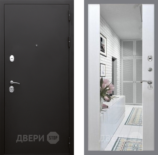 Дверь Стоп КЛАССИК Шагрень Зеркало СБ-16 Лиственница беж в Шатуре