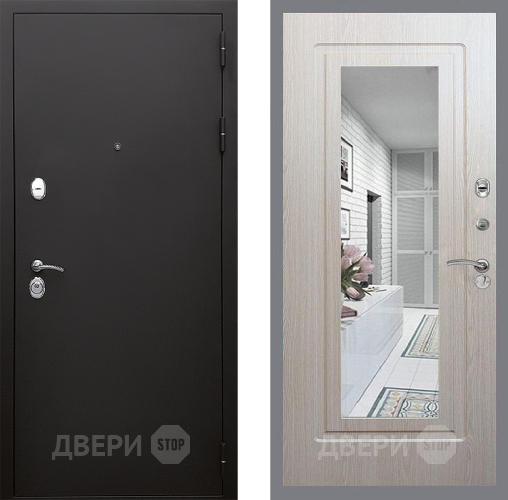 Дверь Стоп КЛАССИК Шагрень Зеркало ФЛ-120 Беленый дуб в Шатуре