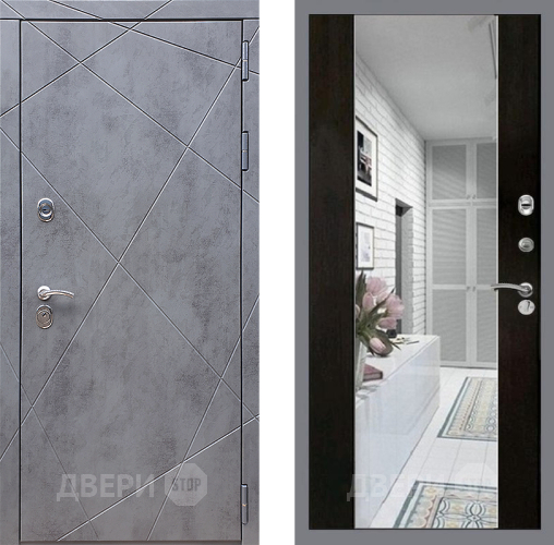 Входная металлическая Дверь Стоп Лучи Зеркало СБ-16 Венге в Шатуре