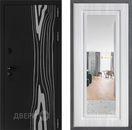 Дверь Дверной континент ДК-12 ФЛЗ Зеркало Сандал белый в Шатуре