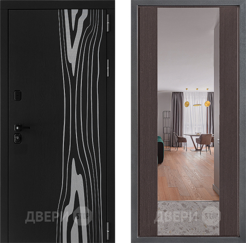 Входная металлическая Дверь Дверной континент ДК-12 ФЛЗ-1 Зеркало Венге в Шатуре