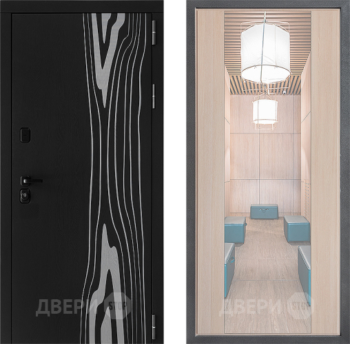 Входная металлическая Дверь Дверной континент ДК-12 ФЛЗ-1 Зеркало Капучино в Шатуре