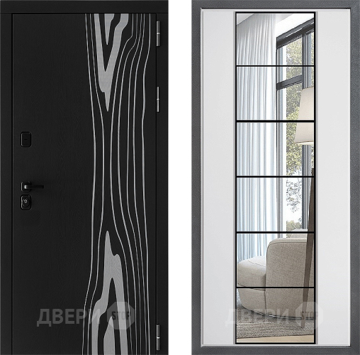 Входная металлическая Дверь Дверной континент ДК-12 ФЛЗ-2 Зеркало Белый софт в Шатуре