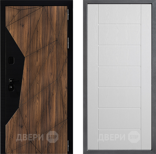 Входная металлическая Дверь Дверной континент ДК-11 ФЛ-Лайн Белое дерево в Шатуре
