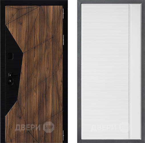 Входная металлическая Дверь Дверной континент ДК-11 ФЛ-757 Белое Стекло Софт милк в Шатуре