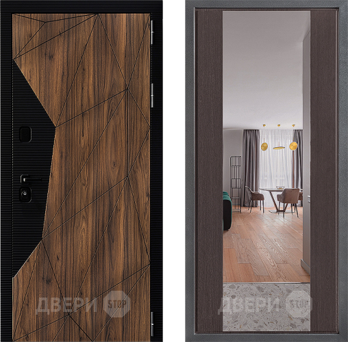 Входная металлическая Дверь Дверной континент ДК-11 ФЛЗ-1 Зеркало Венге в Шатуре