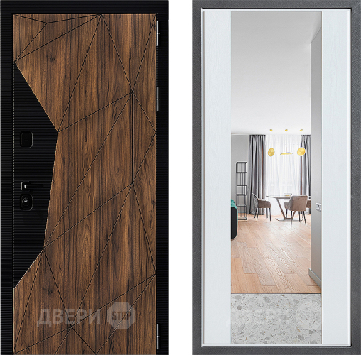 Дверь Дверной континент ДК-11 ФЛЗ-1 Зеркало Белое дерево в Шатуре