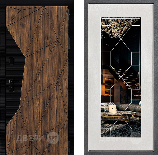 Дверь Дверной континент ДК-11 ФЛ-Тиффани Зеркало Белое дерево в Шатуре