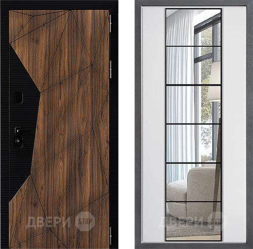 Входная металлическая Дверь Дверной континент ДК-11 ФЛЗ-2 Зеркало Белый софт в Шатуре