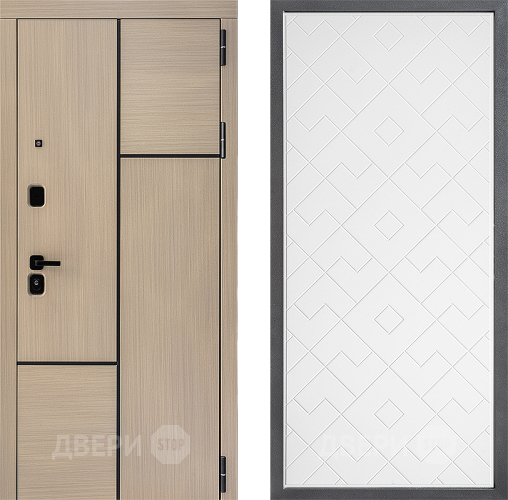 Входная металлическая Дверь Дверной континент ДК-14 ФЛ-Тиффани Белый софт в Шатуре