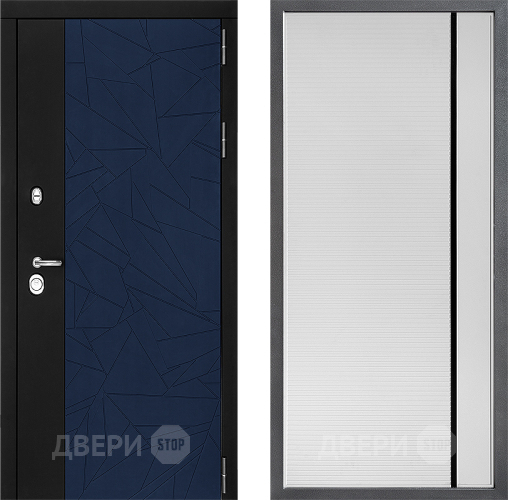 Входная металлическая Дверь Дверной континент ДК-9 ФЛ-757 Черное Стекло Софт милк в Шатуре