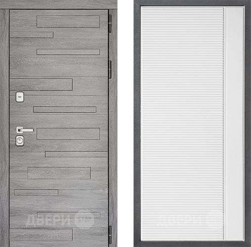 Входная металлическая Дверь Дверной континент ДК-10 ФЛ-757 Белое Стекло Софт милк в Шатуре